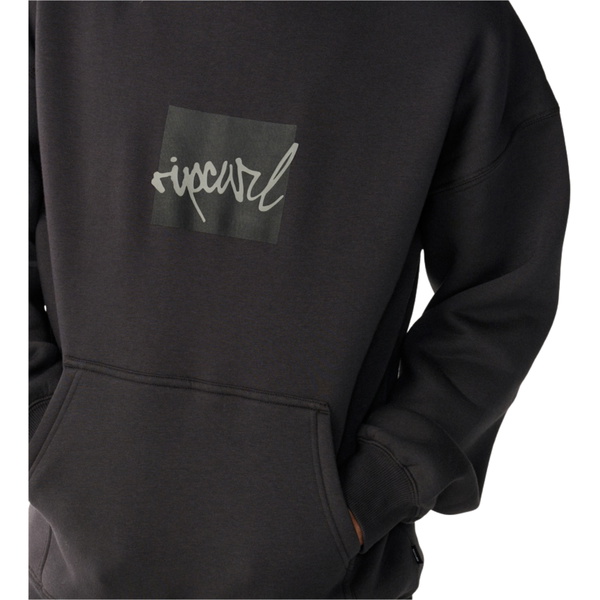 2026 Rip Curl Mens Rip Script Icon Hoodie 0F7MFL - Washed Black